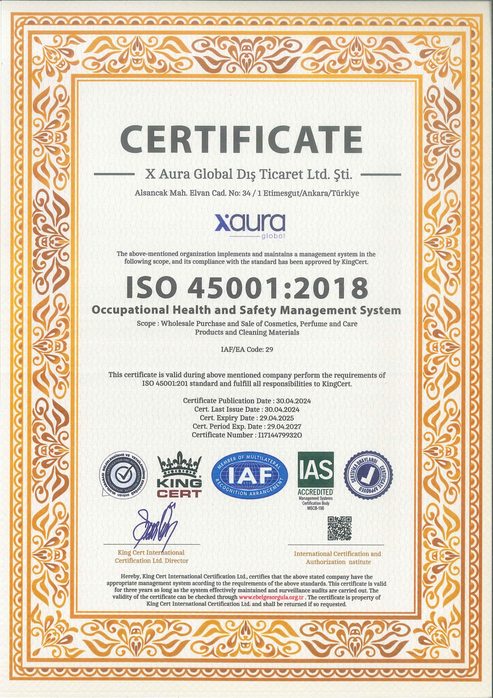 Xaura Global Sertifikalar 4