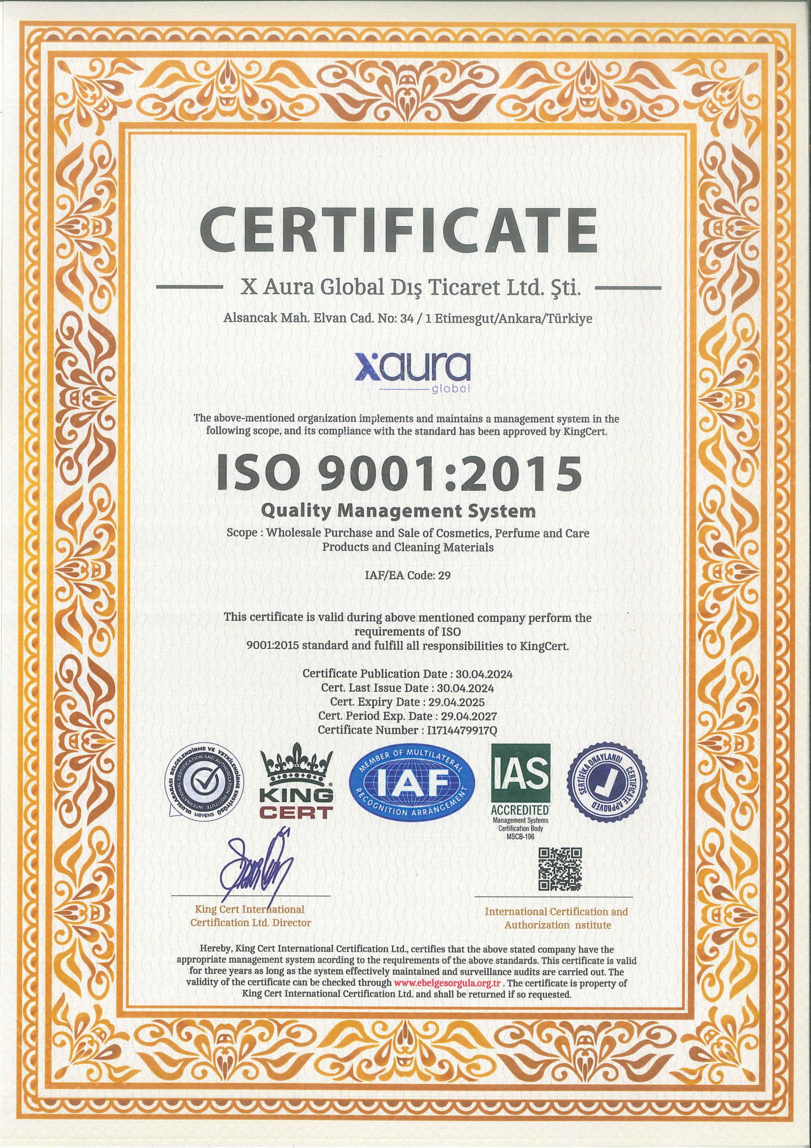 Xaura Global Sertifikalar 14