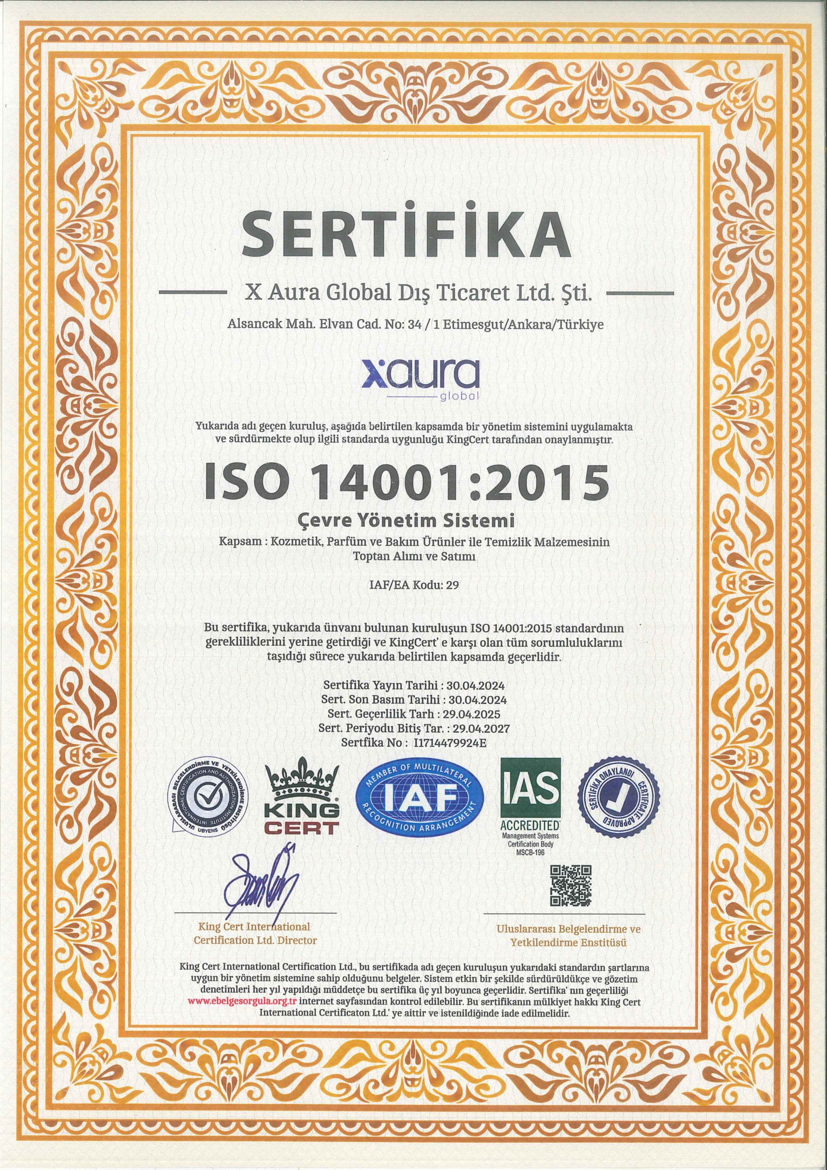 Xaura Global Sertifikalar 10